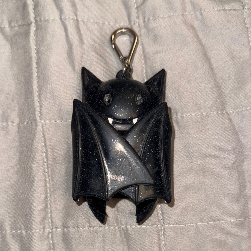 Black Bat Halloween Hand Sanitizer Holder Bath and Body Works Keychain